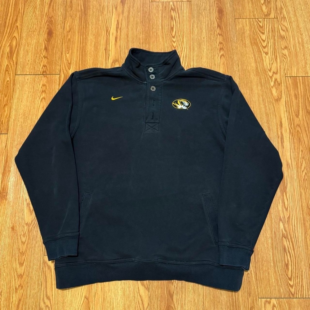 Missouri Tigers Men's Sweatshirt Medium Pullover Button Nike Team 2000s